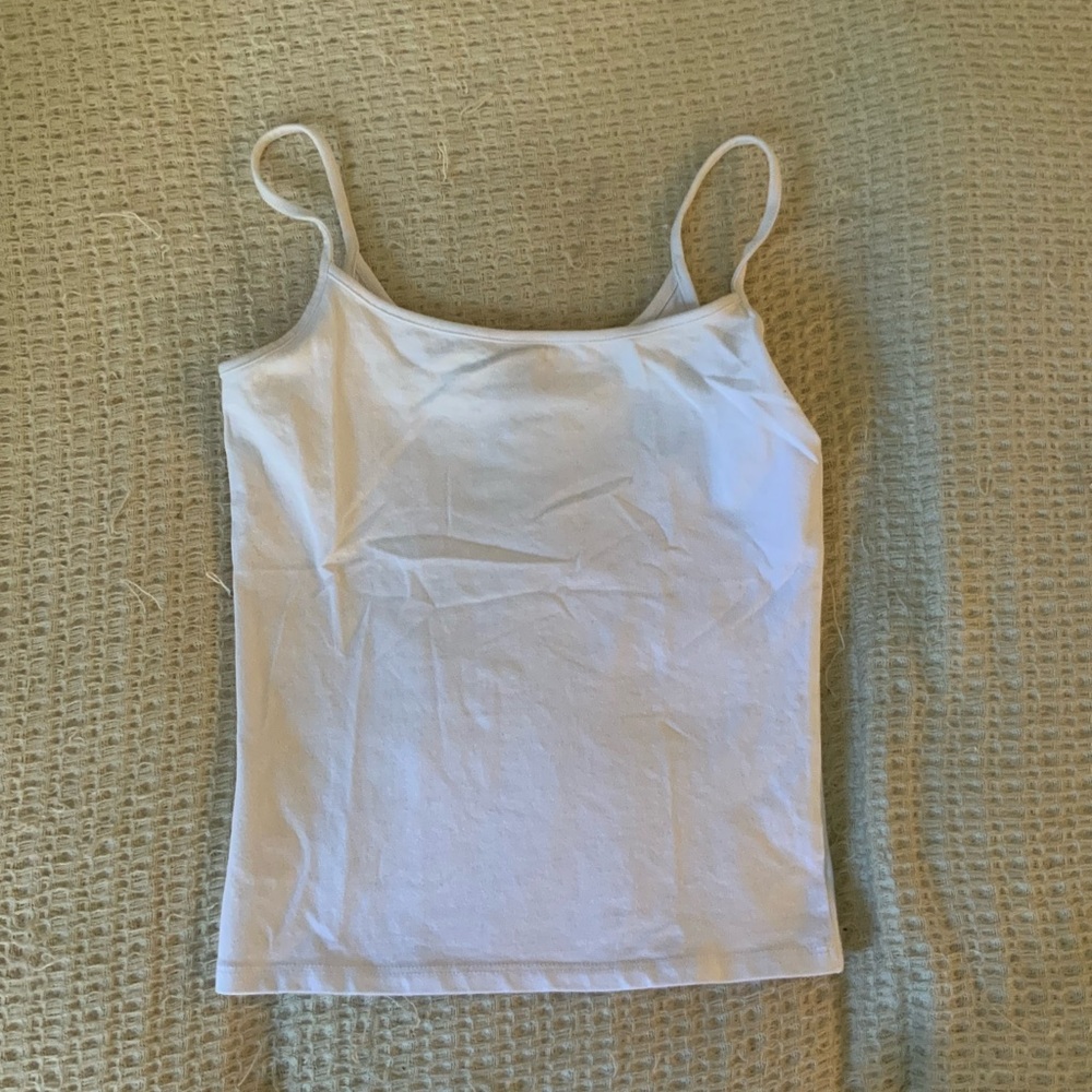Tilly’s White Fitted Basic Minimal Cami Tank Top Size Small